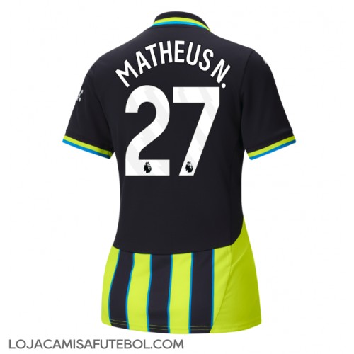 Camisa de Futebol Manchester City Matheus Nunes #27 Equipamento Secundário Mulheres 2024-25 Manga Curta